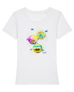 Miros de vara Tricou mânecă scurtă guler larg fitted Damă Expresser