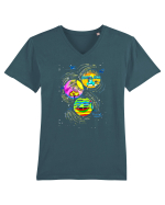 Miros de vara Tricou mânecă scurtă guler V Bărbat Presenter