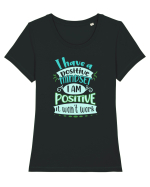 Positive mindset Tricou mânecă scurtă guler larg fitted Damă Expresser