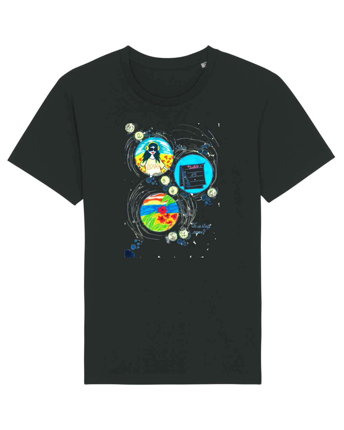 Tricou mânecă scurtă Unisex Rocker Black