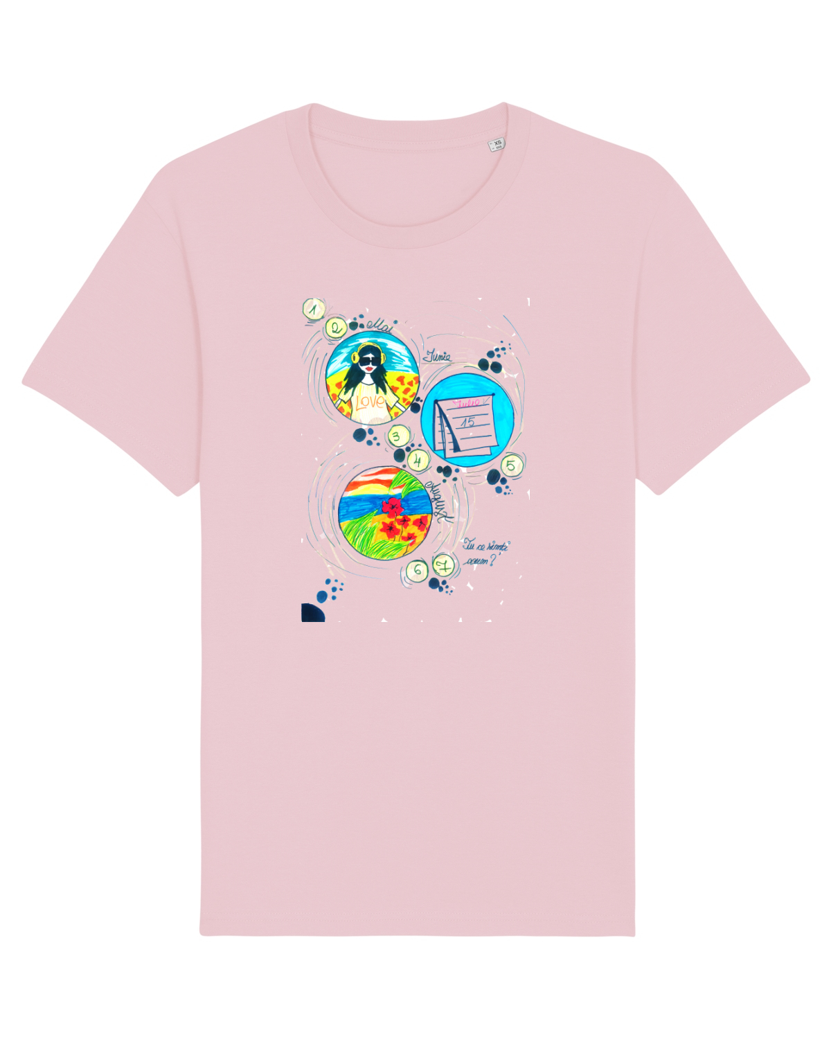 Tricou mânecă scurtă Unisex Rocker Cotton Pink