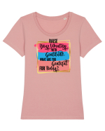 Raise your vibration Tricou mânecă scurtă guler larg fitted Damă Expresser