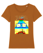 Gand de mare Tricou mânecă scurtă guler larg fitted Damă Expresser