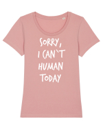 Can`t human - alb Tricou mânecă scurtă guler larg fitted Damă Expresser