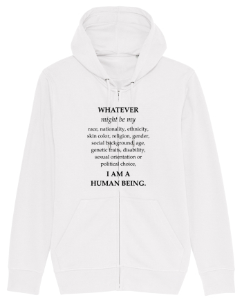 I am a human being White