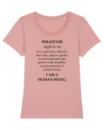 I am a human being Tricou mânecă scurtă guler larg fitted Damă Expresser