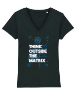 Think outside the matrix Tricou mânecă scurtă guler V Damă Evoker