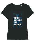 Think outside the matrix Tricou mânecă scurtă guler larg fitted Damă Expresser