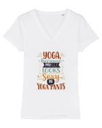 Yoga Tricou mânecă scurtă guler V Damă Evoker