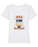 Yoga Tricou mânecă scurtă guler larg fitted Damă Expresser