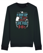 A Good Cup Of Coffee Makes Life Feel Better Bluză mânecă lungă Unisex Rise