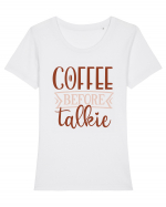 Coffee Before Talkie Tricou mânecă scurtă guler larg fitted Damă Expresser