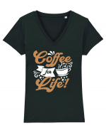 Coffee For Life Tricou mânecă scurtă guler V Damă Evoker