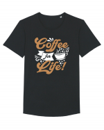 Coffee For Life Tricou mânecă scurtă guler larg Bărbat Skater