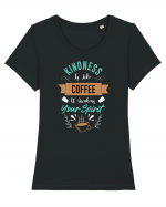 Coffee Is Awakens Your Spirit Tricou mânecă scurtă guler larg fitted Damă Expresser