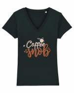 Coffee Snob Tricou mânecă scurtă guler V Damă Evoker