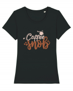 Coffee Snob Tricou mânecă scurtă guler larg fitted Damă Expresser