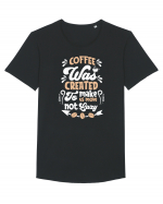 Coffee Was Created To Make Us Move Tricou mânecă scurtă guler larg Bărbat Skater