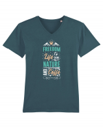 Freedom Nature Coffee Tricou mânecă scurtă guler V Bărbat Presenter