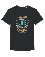 I Can Talk About Life With A Cup Of Coffee Tricou mânecă scurtă guler larg Bărbat Skater