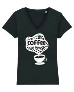 In Coffee We Trust Tricou mânecă scurtă guler V Damă Evoker