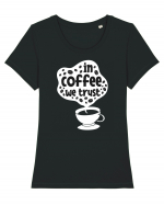 In Coffee We Trust Tricou mânecă scurtă guler larg fitted Damă Expresser