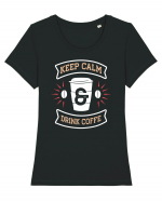 Keep Calm And Drink Coffee Tricou mânecă scurtă guler larg fitted Damă Expresser