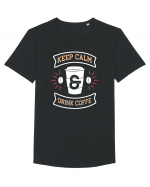 Keep Calm And Drink Coffee Tricou mânecă scurtă guler larg Bărbat Skater