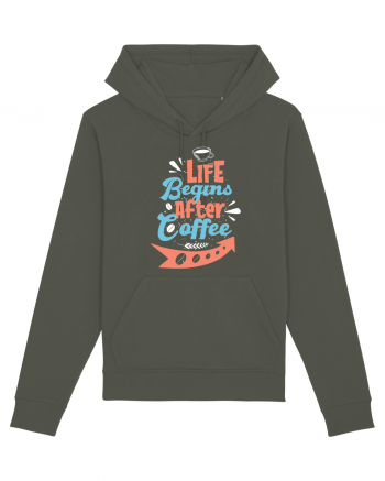 Life Begins After Coffee Khaki