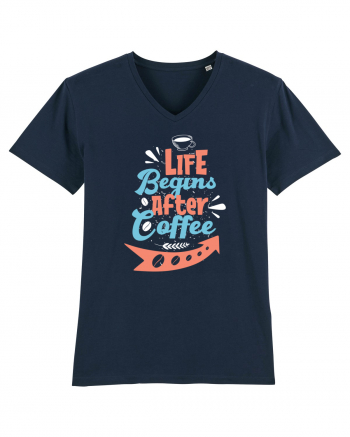 Life Begins After Coffee French Navy