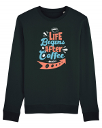 Life Begins After Coffee Bluză mânecă lungă Unisex Rise