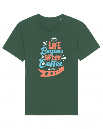 Life Begins After Coffee Bottle Green