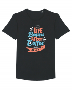 Life Begins After Coffee Tricou mânecă scurtă guler larg Bărbat Skater