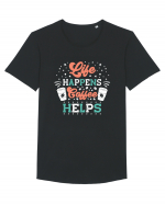 Life Happens Coffee Helps Tricou mânecă scurtă guler larg Bărbat Skater