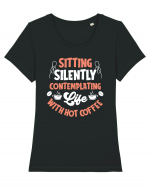 Life With A Hot Coffee Tricou mânecă scurtă guler larg fitted Damă Expresser