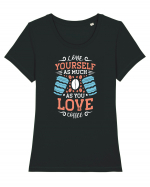 Love Yourself As Much As You Love Coffee Tricou mânecă scurtă guler larg fitted Damă Expresser