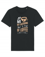 Me My Husband And A Cup Of Coffee Tricou mânecă scurtă Unisex Rocker