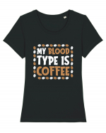 My Blood Type Is Coffee Tricou mânecă scurtă guler larg fitted Damă Expresser