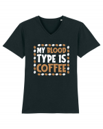 My Blood Type Is Coffee Tricou mânecă scurtă guler V Bărbat Presenter