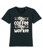 No Coffee No Workee Tricou mânecă scurtă guler V Bărbat Presenter