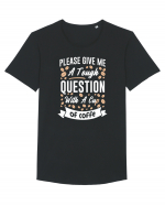 Question With A Cup Of Coffee Tricou mânecă scurtă guler larg Bărbat Skater