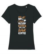 Rise Up And Claim Victory With A Cup Of Black Coffee Tricou mânecă scurtă guler larg fitted Damă Expresser