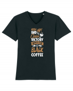 Rise Up And Claim Victory With A Cup Of Black Coffee Tricou mânecă scurtă guler V Bărbat Presenter