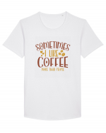 Sometimes I like coffee more than people Tricou mânecă scurtă guler larg Bărbat Skater