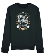 Stressed Blessed And Coffee Obsessed Bluză mânecă lungă Unisex Rise