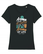 The Aroma Of Coffee Is The Aroma Of Life Tricou mânecă scurtă guler larg fitted Damă Expresser