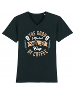 The Good Mindset With A Cup Of Coffee Tricou mânecă scurtă guler V Bărbat Presenter