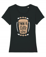 There Is No Life Before Coffee Tricou mânecă scurtă guler larg fitted Damă Expresser