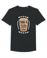 There Is No Life Before Coffee Tricou mânecă scurtă guler larg Bărbat Skater