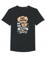 With Coffee My Idea Is Always Good Tricou mânecă scurtă guler larg Bărbat Skater